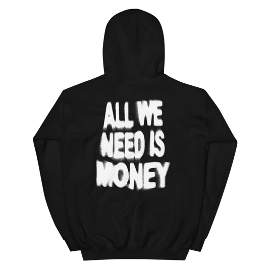 Felpa Nera All We Need Is Money
